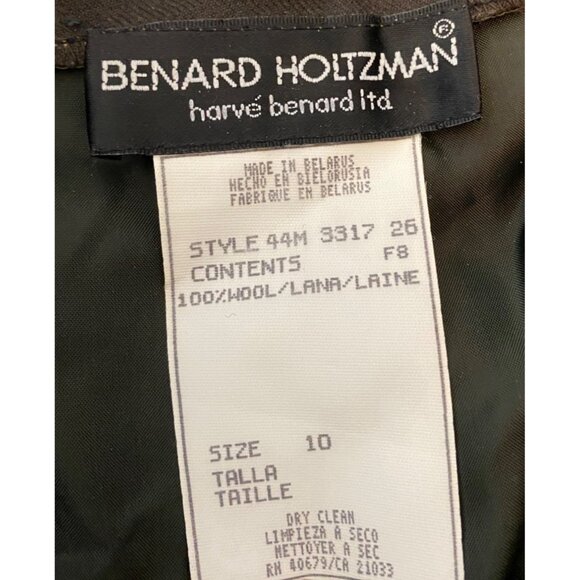 Benard Holtzman Harve Bernard Womens Pinstripe Brown Wool Pantsuit Size 10 - Picture 7 of 16
